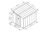 Domek Ogrodowy UNIWERSALNYM Jednospadowym Dachem Antracyt 247x311cm 7,19m²