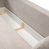 Sofa Rozkładana z Pojemnikiem na Pościel Obły Kształt Boucle Beżowa 238x101