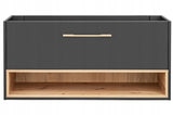 Szafka Podumywalkowa Łazienkowa Płyta Laminowana Drewno Czarna 120 cm
