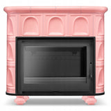 Piec Kaflowy Koza Żeliwny Kominek Barbie Pink Różowy Ceramiczny Stalowy