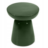 Stolik Boczny Tlenek Magnezu Wytrzymały Oliwkowo-Zielony Glossy 40 cm