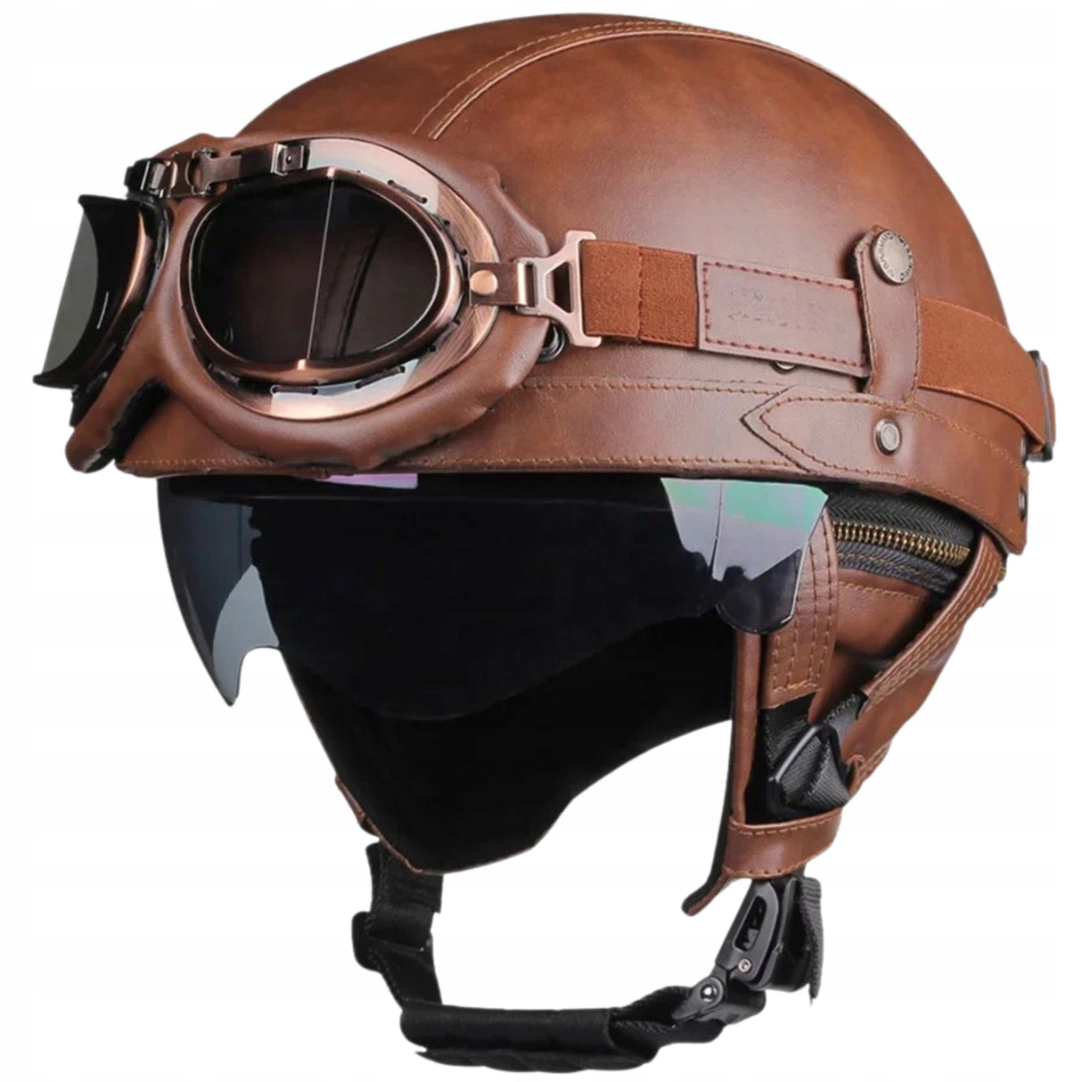 Kask Motocyklowy Retro Unisex Mężczyźni Kobiety Pół Twarzowy Rozmiar XL