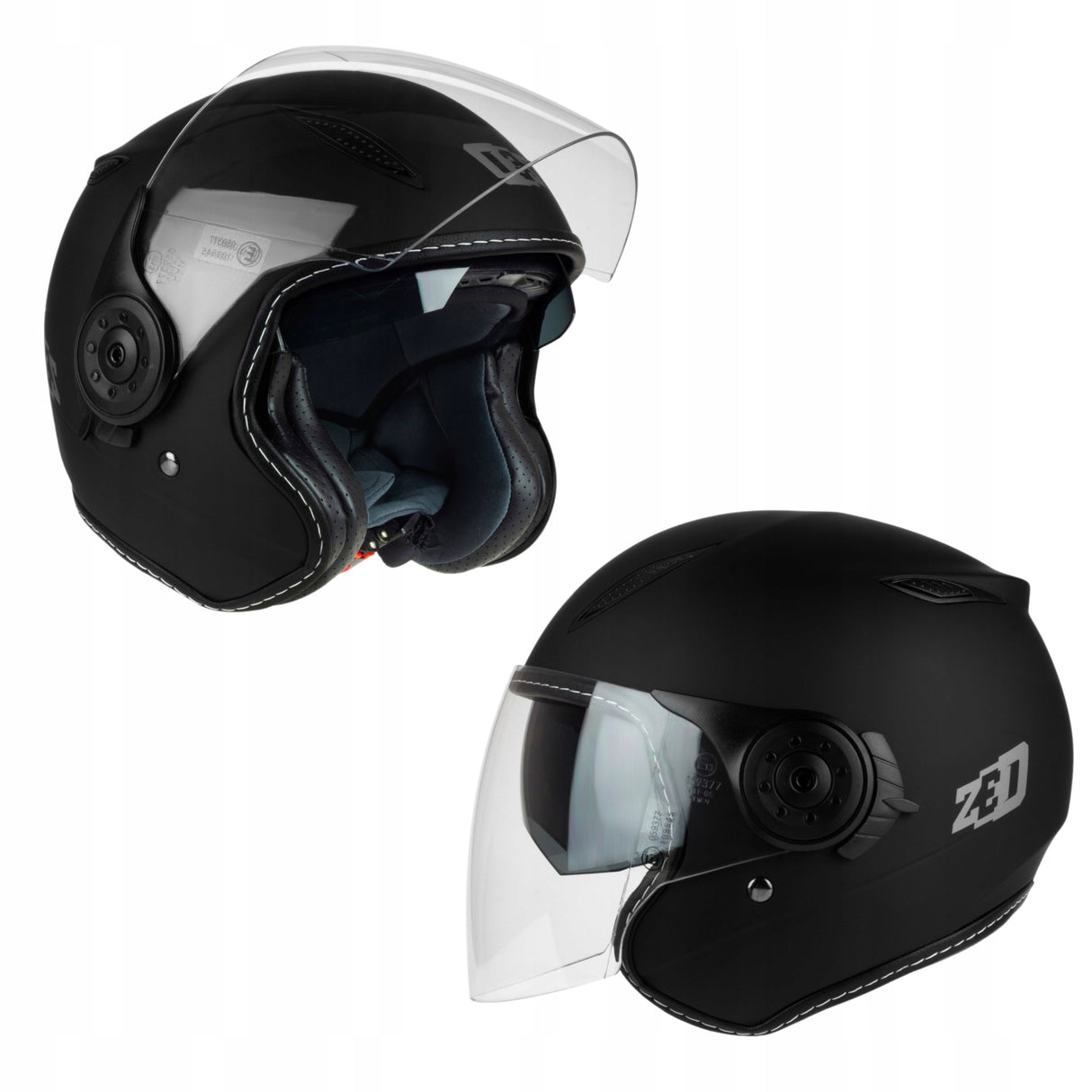 Kask Motocyklowy Otwarty ZED C5 Blenda + Kominiarka Czarny S