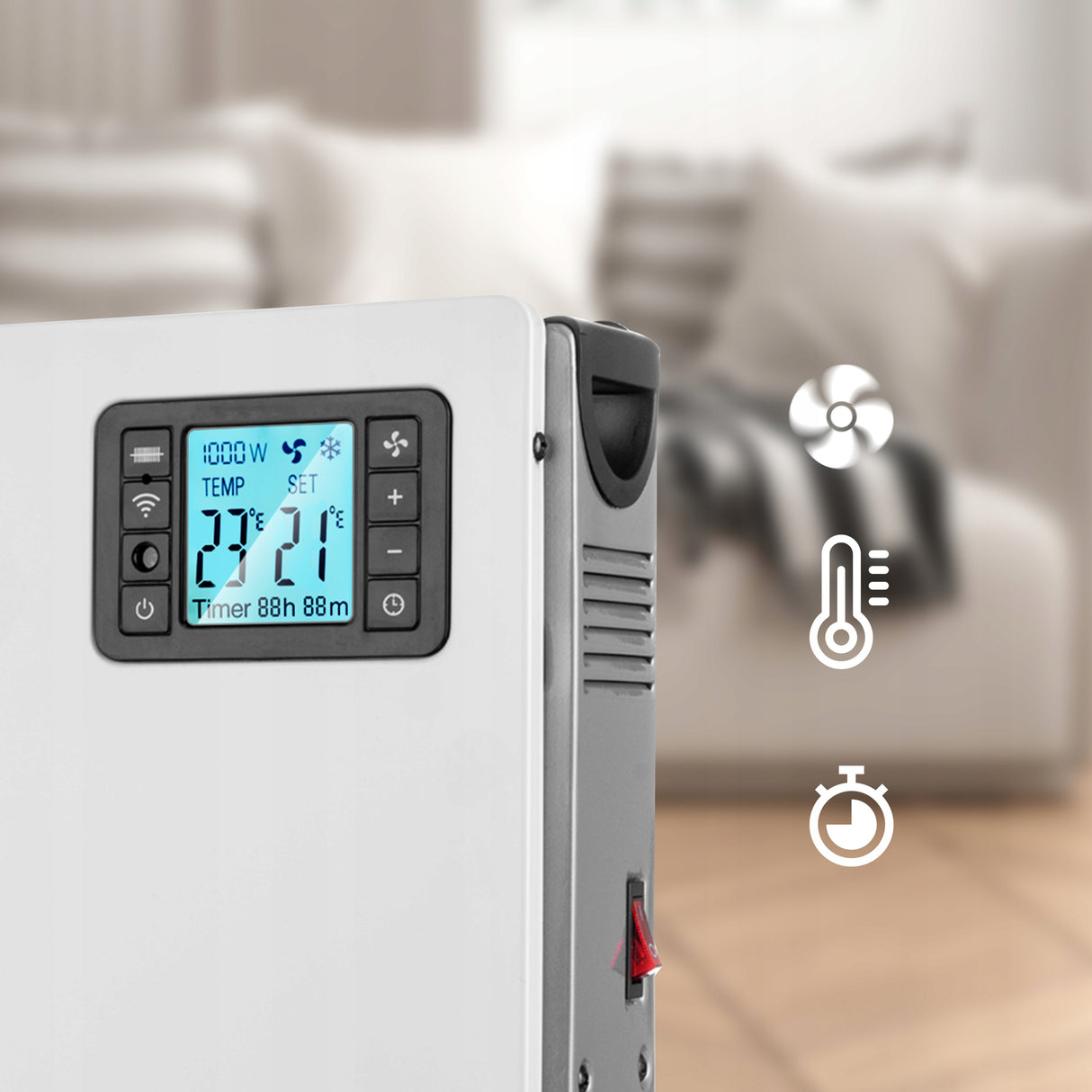 Grzejnik Konwektorowy Elektryczny Pilot WiFi Timer 2000W Energooszczędny