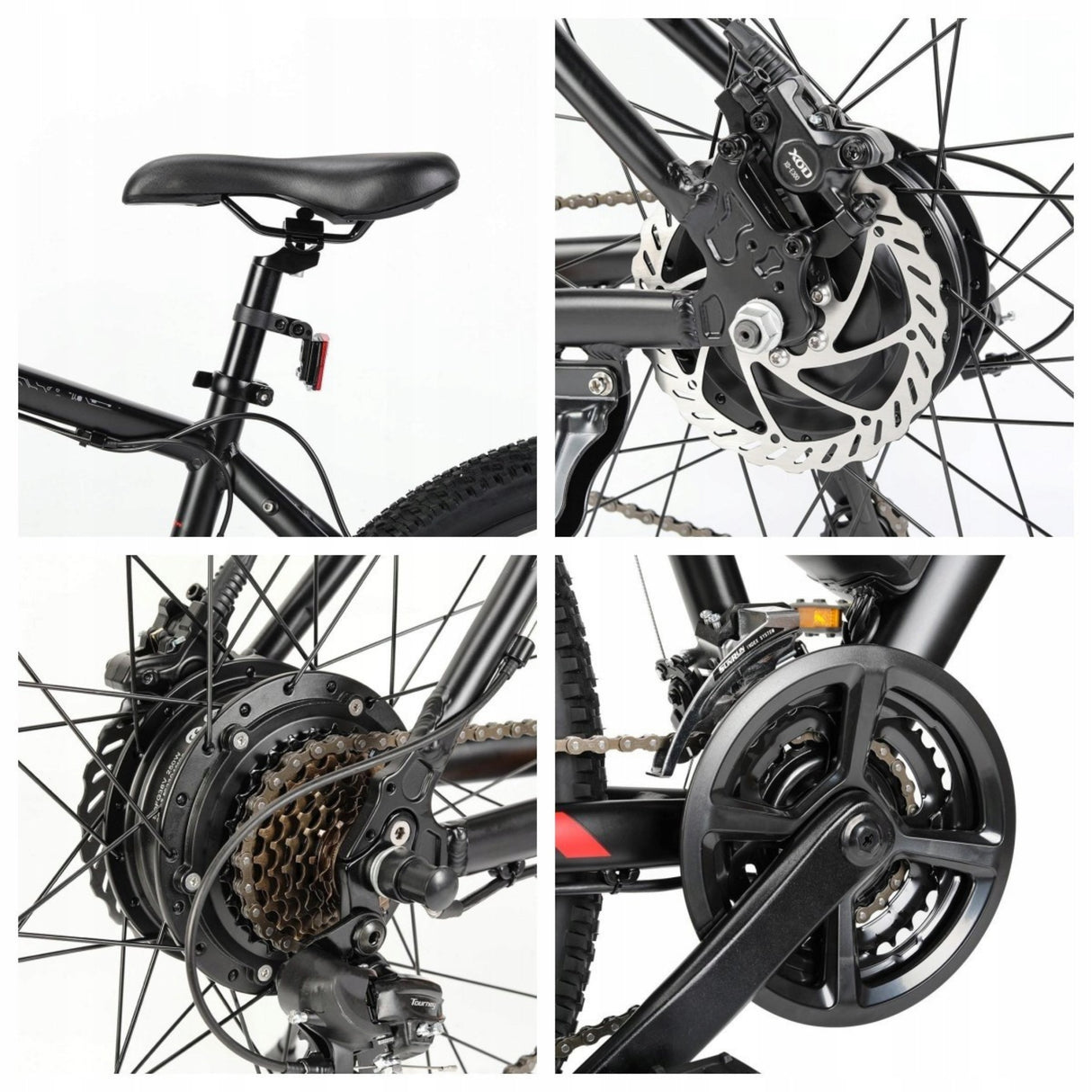 Rower Elektryczny Miejski Koło 27,5"Cal Czarny 250W Rama Aluminium 18" Cali