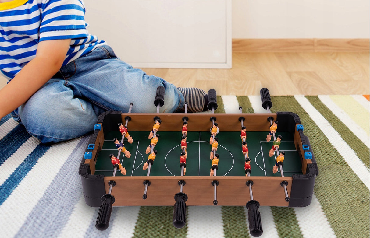 Piłkarzyki Gra Zręcznościowa Drewniany Football Mini Stół do Gry 51x25 cm