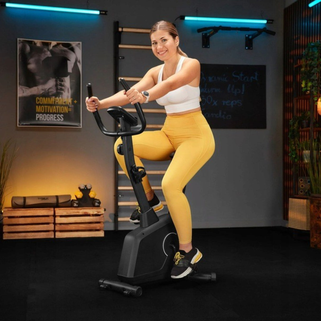 Rower Treningowy Magnetyczny Pionowy Rower Stacjonarny do 120 Kg Czarny