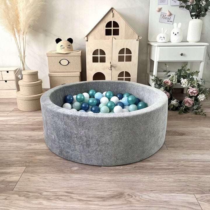 Suchy basen z kulkami Velvet 30x90 Szary 200piłek POVES