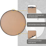 Lustro Okrągłe Industrialne Łazienkowe Salon Czarne 60 cm + KOŁEK GRATIS!