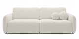 Sofa Rozkładana z Funkcją Spania Pojemnikiem Kremowa 238x103cm Tkanina