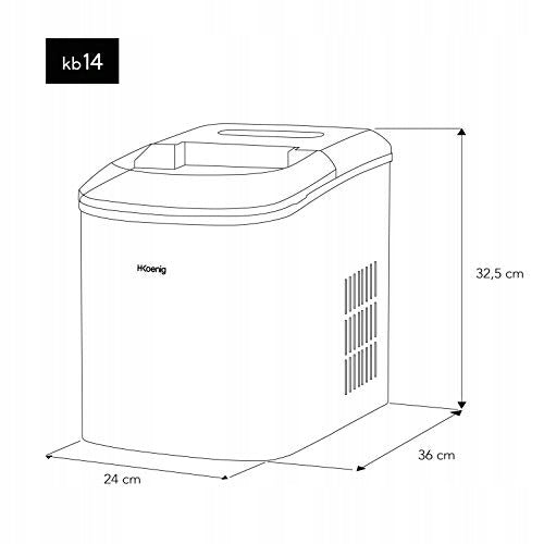 Kostkarka do Lodu Stal Nierdzewna 12 kg na Dzień H.Koenig KB14 Srebrny