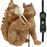 Lampa Stołowa Złota Wiewiórka Lampka Nocna Elegancka w Kształcie Wiewiórki