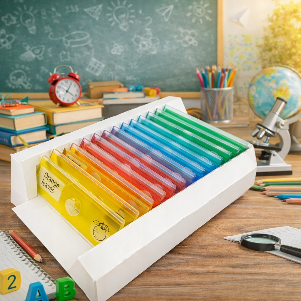 Szkiełka Próbówki Mikroskopowe Próbki Edukacyjne Losowych Próbówek Zestaw