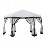 Pawilon Ogrodowy Altana Namiot Metal Biały 339x339x260cm Łatwy Montaż