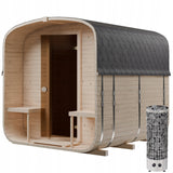 Sauna Ogrodowa z Piecem HARVIA CILINDRO PC90 Quadro 240 cm Szwedzkie Drewno