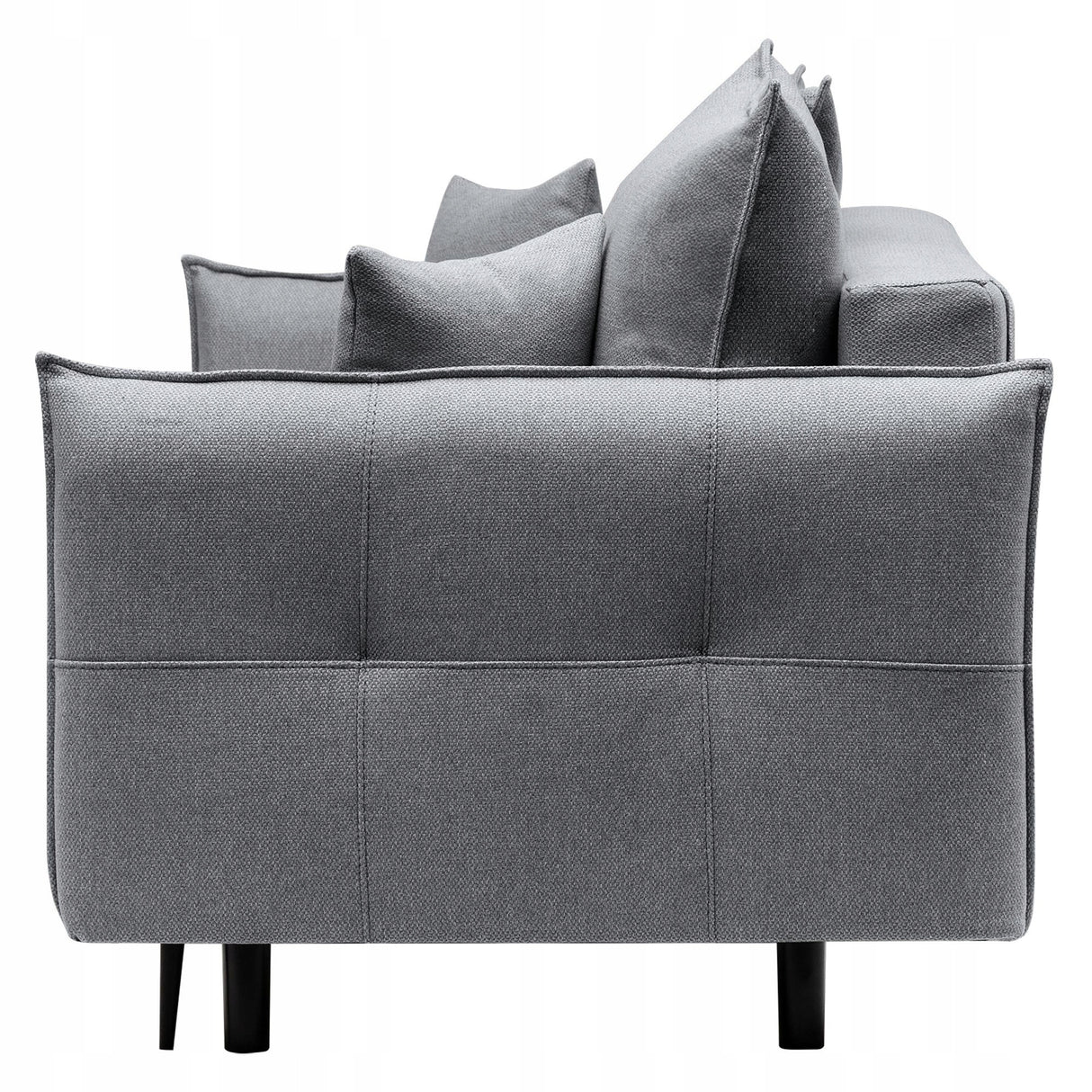 Sofa Rozkładana z Funkcją Spania i Pojemnikiem Ciemno-Szara 218 x 105 cm