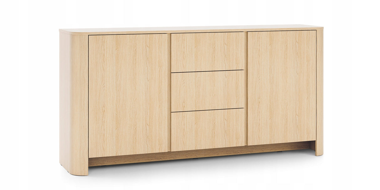 Komoda Dwudrzwiowa z Szufladami Zaokrąglona 168 cm Dąb Vicenza 168x39 cm