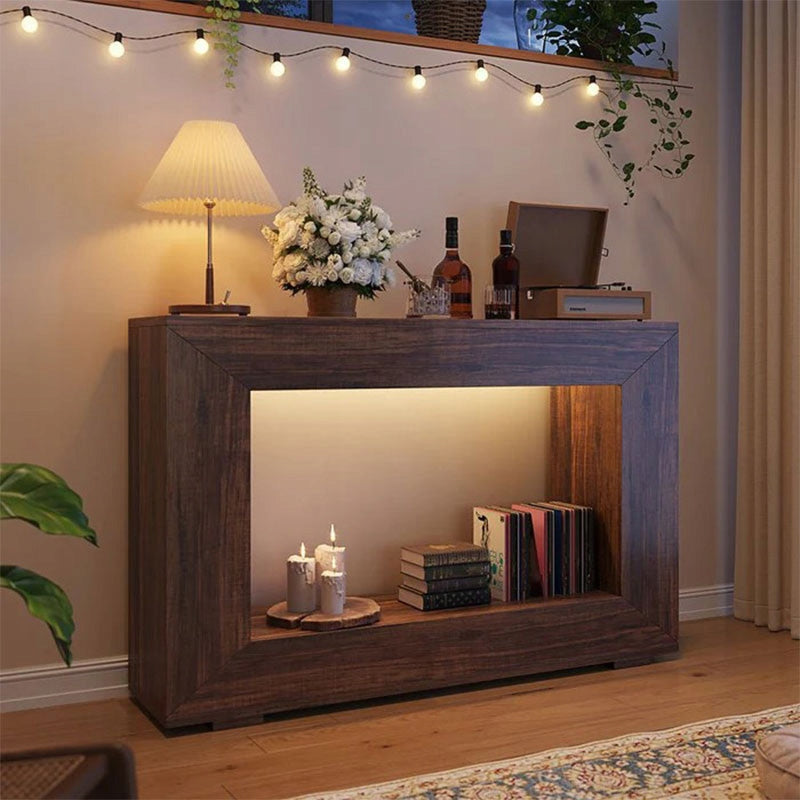 Stolik Konsolowy HOGA-JW0885X 122,5x29,8x81,8 cm Brązowy Solidny i Trwały