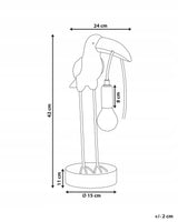 Lampa Złota Stołowa w Kształcie Tukana Elegancka Lampka Mosiądz 42 cm Tukan