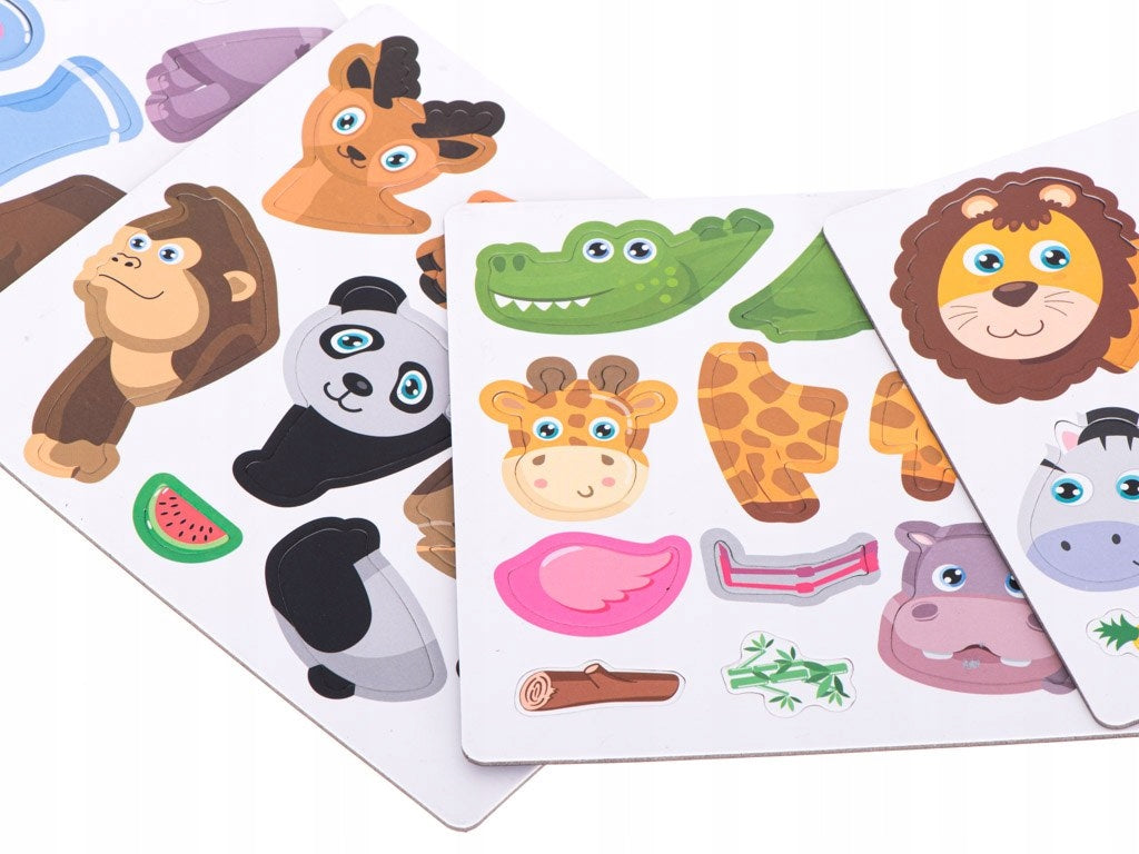 Układanka Magnetyczna Puzzle Edukacyjne Zwierzęta Montessori Magnetyczne