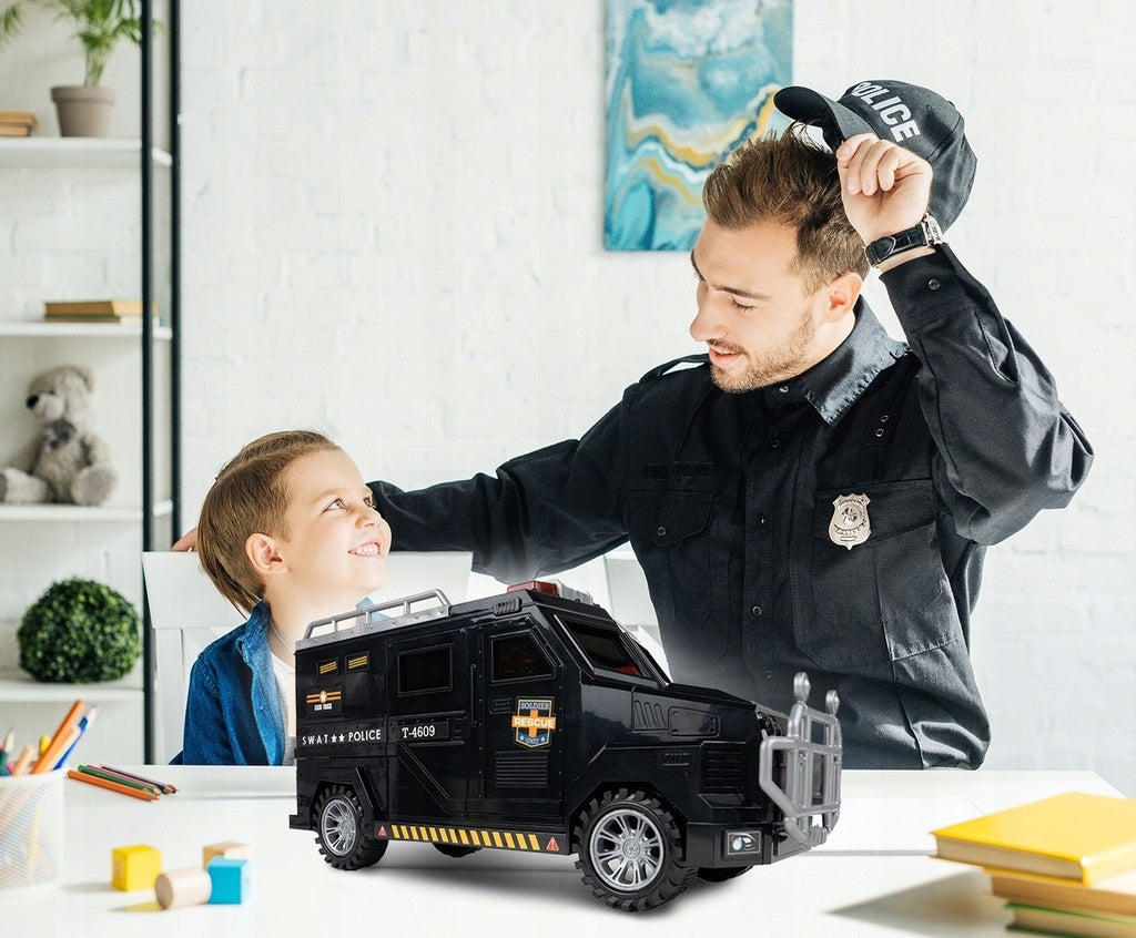Skarbonka Sejf na Monety Banknoty PIN Bankomat dla Dzieci Auto Policyjne