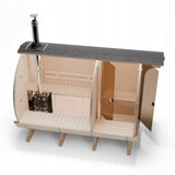 Sauna Ogrodowa Zestaw z Piecem na Drewno Szwedzkie Drewno Beczka 340 cm