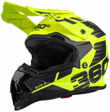 Kask Cross Enduro S Fluo Żółty MTB Quad Lekki Daszek Homologacja EU