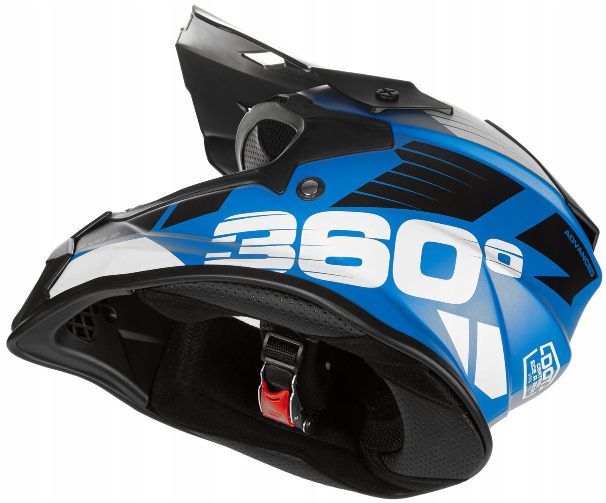 Kask Cross Enduro M Homologacja EU Lekki MTB Quad Daszek Niebieski