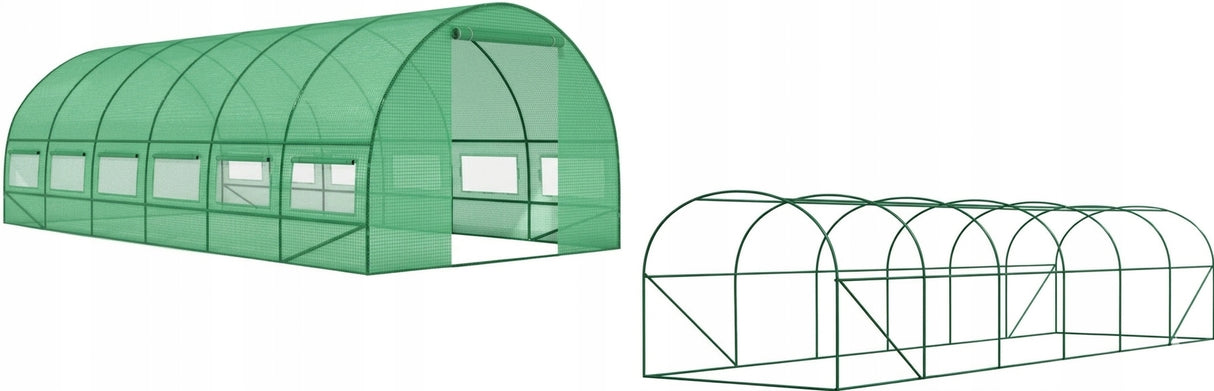 Tunel Foliowy Ogrodowy Foliak Zielony [27 m²] 9x3m [FOLIA + STELAŻ] OCYNK!