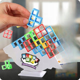 Gra Zręcznościowa Balansująca Układanka Tetris Duży Zestaw Wieża Ruchoma
