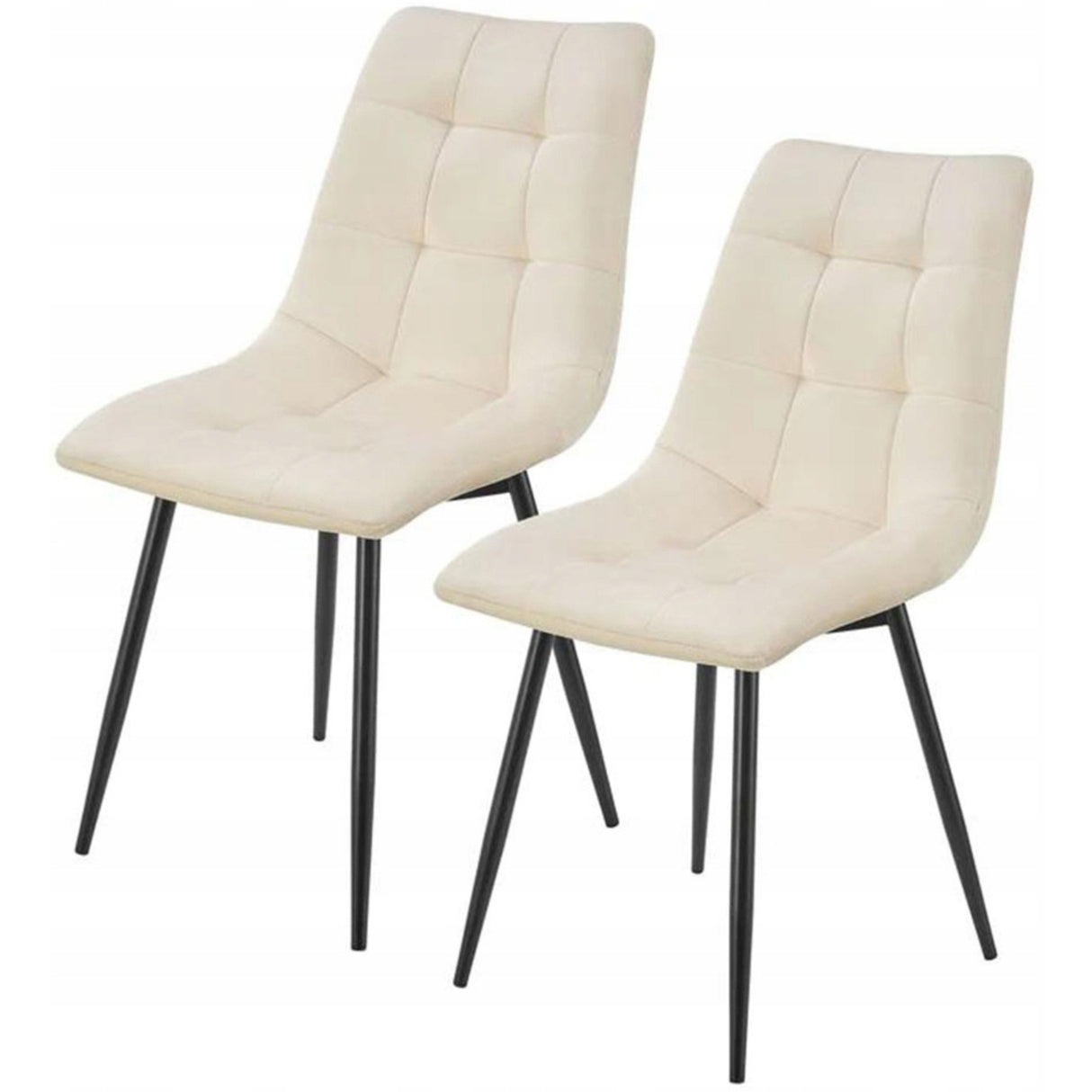 Krzesło do Jadalni 300363 z Aksamitną Tapicerką 2szt. 46x61x90 cm Beżowe