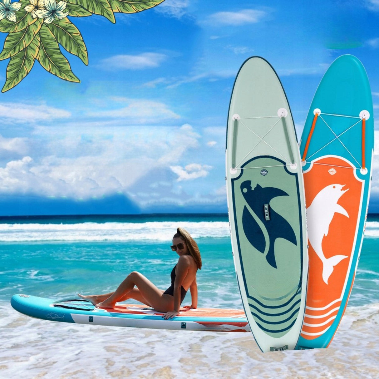 Deska Wiosłowa Nadmuchiwana Stand Up Paddle Board Niebieska z Akcesoriami