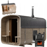 Sauna Ogrodowa z Piecem na Drewno od Wewnątrz Quadro 340cm Szwedzkie Drewno