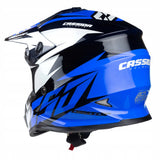 Kask Motocyklowy Cross Cup/Two + Gogle, Kominiarka, Niebieski M