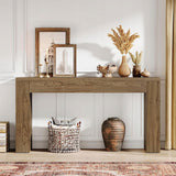Drewniany Stolik Konsolowy 29,8x147,7x81,5cm Brązowy HOGA-YC0002 Płyta MDF