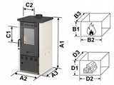 Piec Kominek Piecyk Szamotowy EKO 6,5 kW Czarny Stalowy Koza Żeliwny