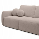 Sofa Rozkładana z Funkcją Spania Pojemnikiem Beżowa 238x103cm Tkanina