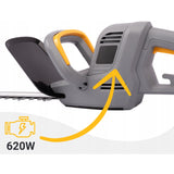 Nożyce Elektryczne Sieciowe 61cm 620W do Cięcia Żywopłotu Krzewów Gałęzi
