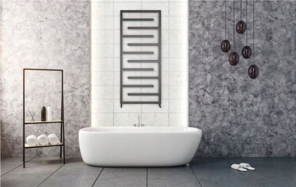 Grzejnik Łazienkowy Dekoracyjny Drabinka Wodny 60x138 cm 530 W Czarny Mat
