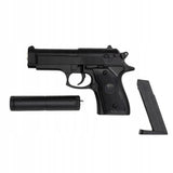 Pistolet na Kulki Metalowy Pistolet Beretta z Tłumikiem + Duży Granat 6mm