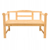 Ławka Ogrodowa Drewniana Dwuosobowa 118 x 43 cm z Oparciem POVES