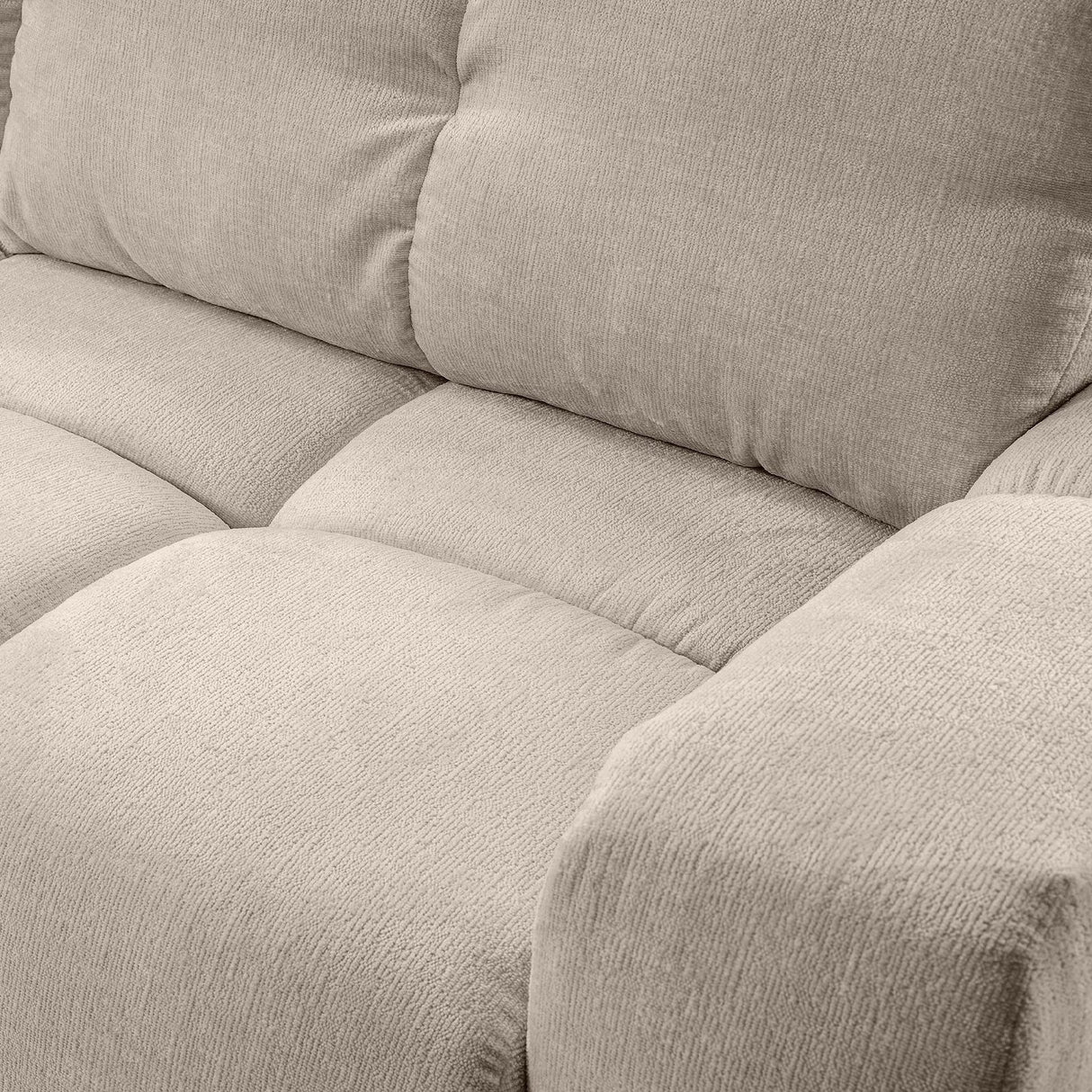 Sofa z Funkcją Spania i Pojemnikiem Beżowa Tkanina Perfect Harmony 59