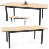 Duży Stół Ogrodowy Rozkładany Aluminiowy Prostokątny 8 Osób 160/210x90 cm