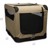 Transporter dla Psa Duży Beżowy Amazon Basics 54x76x54 cm Klatka dla Psów
