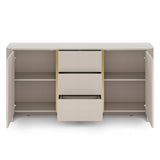 Komoda Dwudrzwiowa z Szufladami Zaokrąglona 168 cm Cashmere Gold 168x39 cm