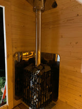 Sauna Ogrodowa z Piecem na Drewno Zestaw Ławki Drewno Świerkowe 240 cm 2QL