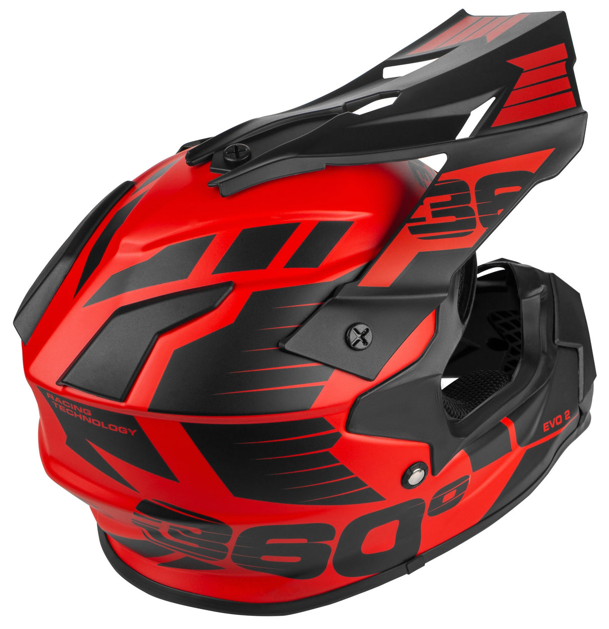 Kask Cross Enduro S Czerwony Quad MTB Homologacja EU Lekki Daszek