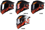 Kask Motocyklowy Szczękowy Biały-Pomarańcz Podwójnie Przeciwsłoneczny XXL