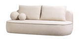 Sofa Zaokrąglony Kształt z Funkcją Spania i Pojemnikiem Jasnobeżowa 212x100