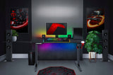 Biurko Elektryczne Regulowane Gamingowe Biurowe Panel LED Duże Czarne 140cm